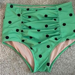 Kortni Jeane green black dot bottoms
